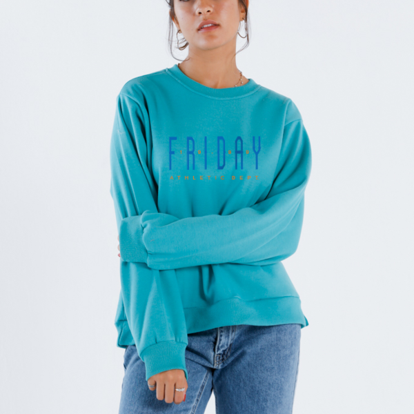 Friday Crewneck In Turquoise - FYI