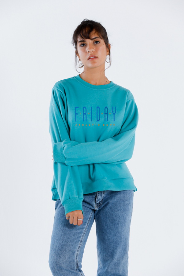 Friday Crewneck In Turquoise - FYI
