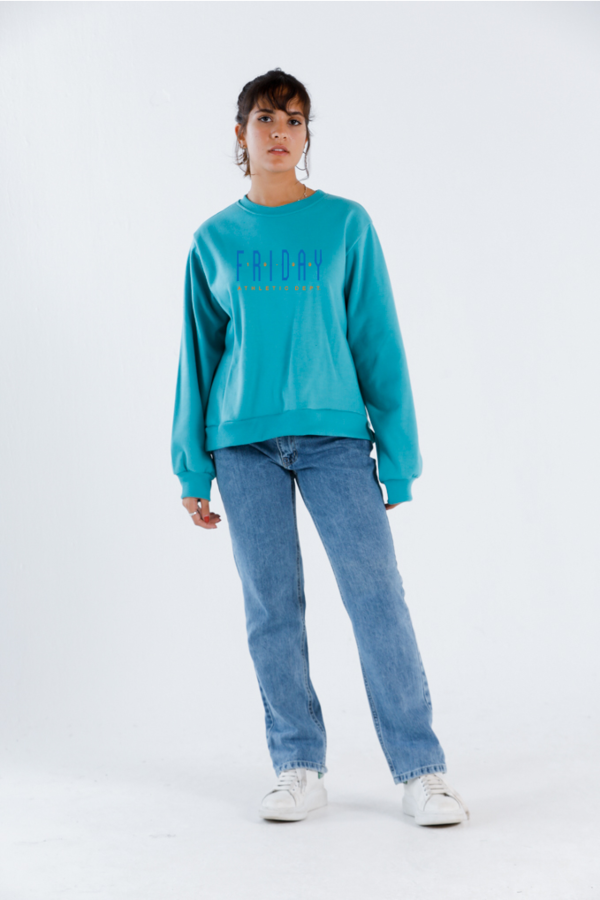 Friday Crewneck In Turquoise - FYI