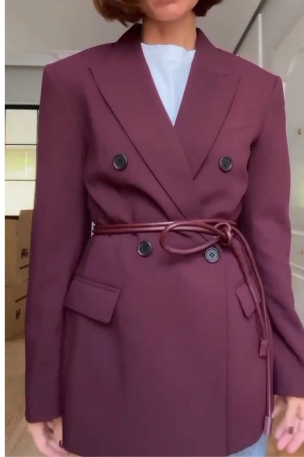 Basic Relaxed Burgundy Blazer (The Blazer comes without a belt)