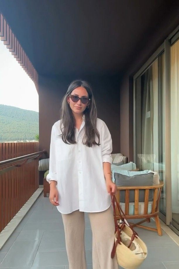 Basic Oversized Shirt In White