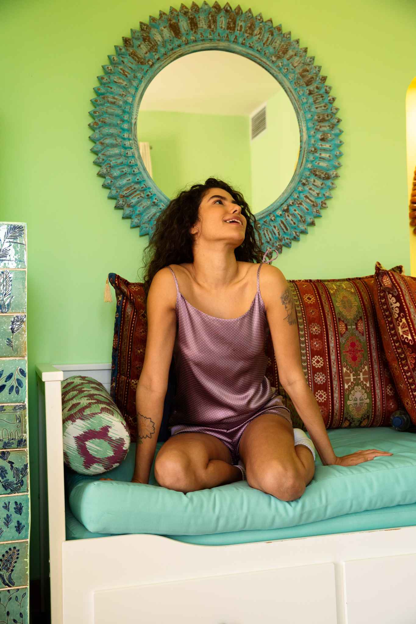 Pink Straped Shorts Satin Pyjama