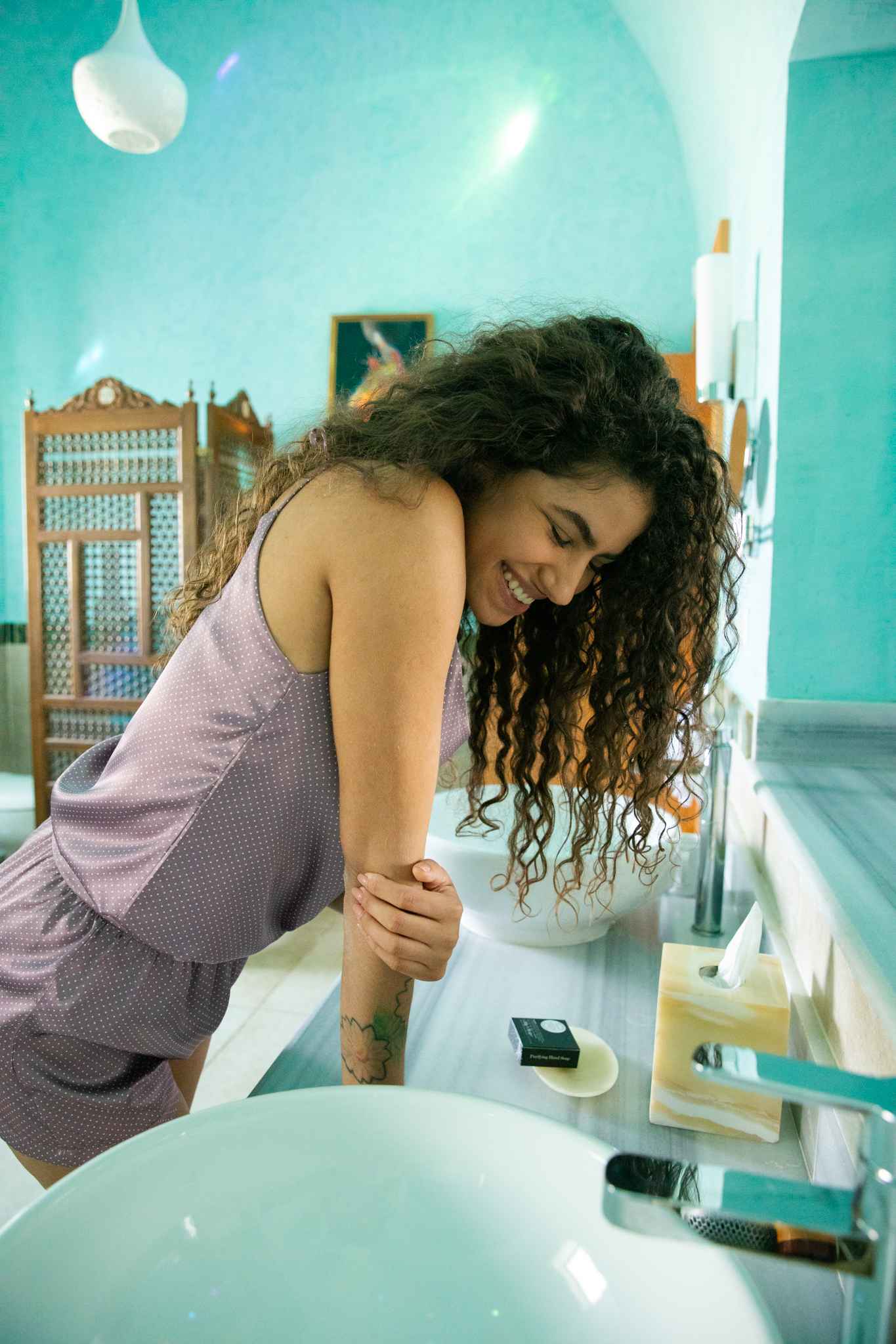 Pink Straped Shorts Satin Pyjama