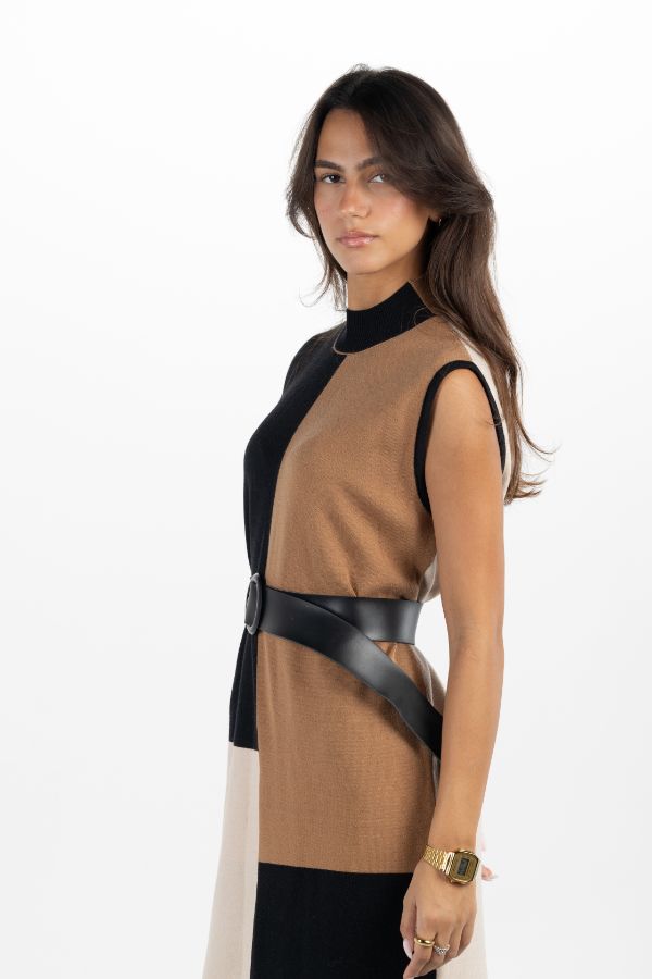 Knitted Midi Dress In Black