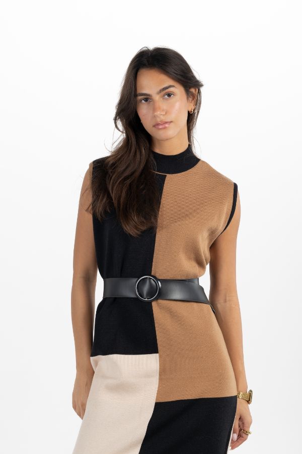 Knitted Midi Dress In Black