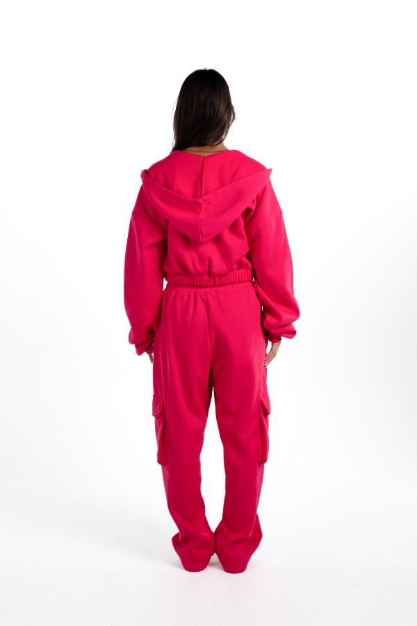 Cropped Zip Up In Fuchsia