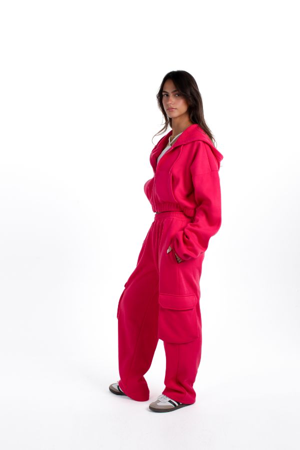 Cropped Zip Up In Fuchsia
