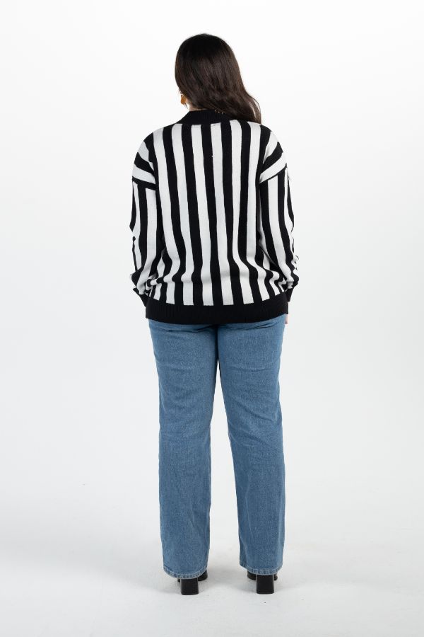 Striped Sweater In Black & White