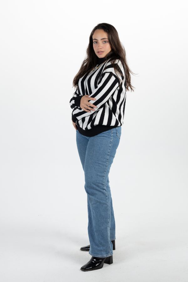 Striped Sweater In Black & White