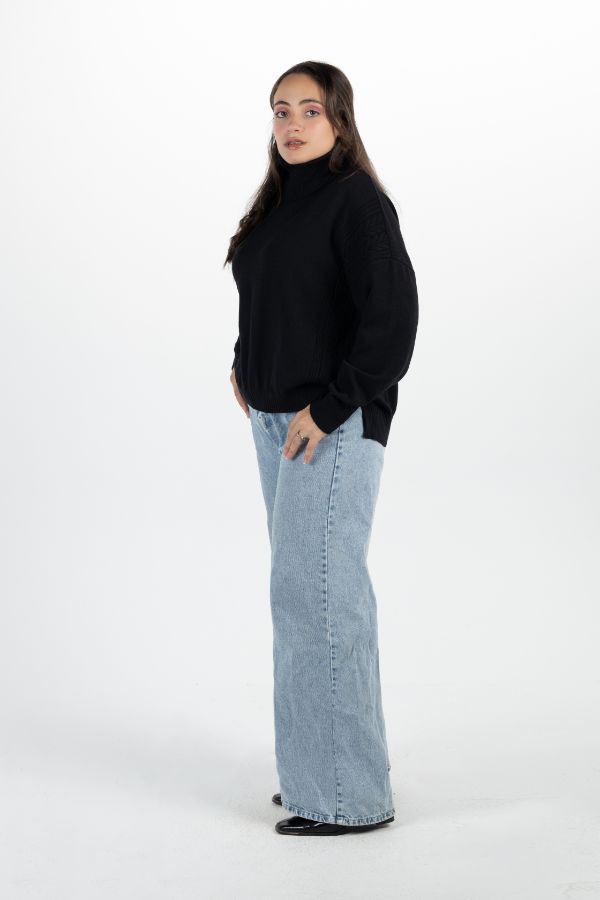 Turtleneck Sweater In Black