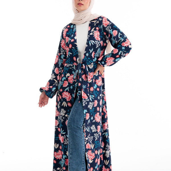 Floral Printed Satin Dress