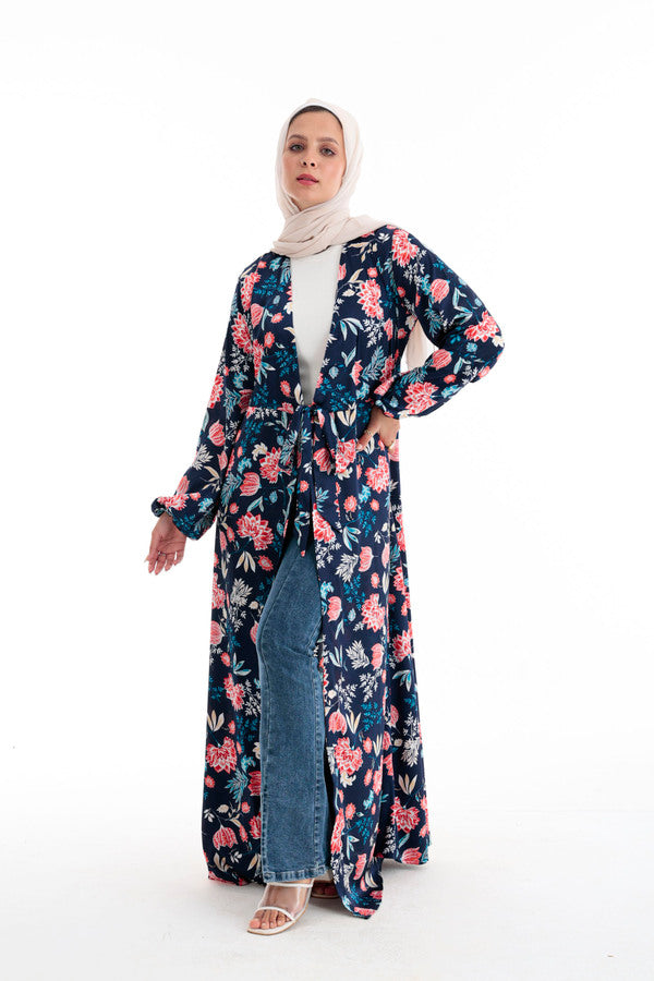 Floral Printed Satin Dress