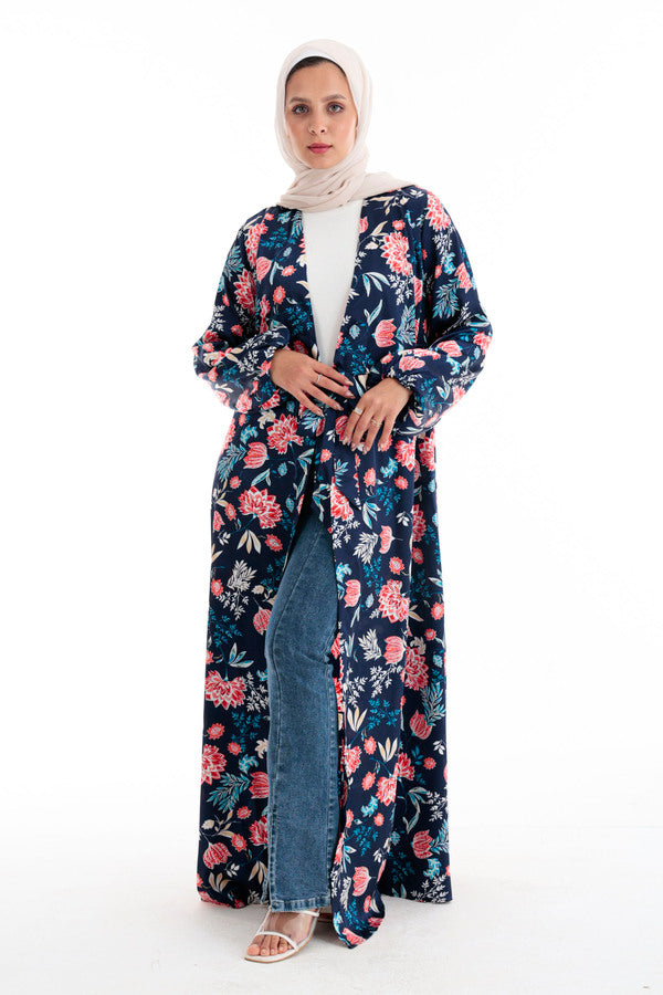 Floral Printed Satin Dress