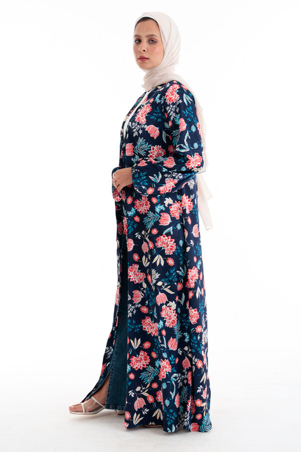 Floral Printed Satin Dress