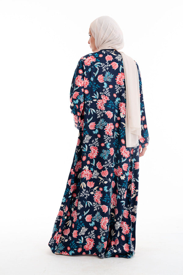 Floral Printed Satin Dress