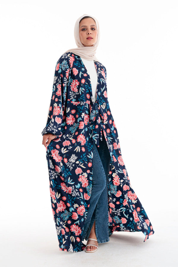 Floral Printed Satin Dress