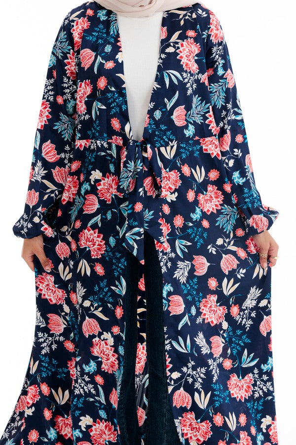 Floral Printed Satin Dress