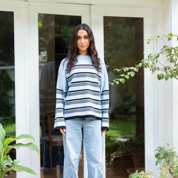 Blue Striped Sweater