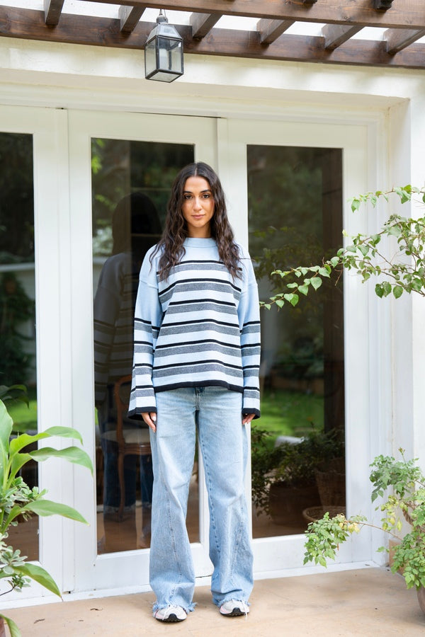 Blue Striped Sweater