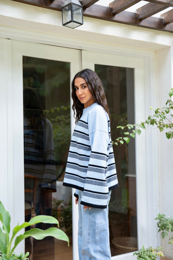 Blue Striped Sweater