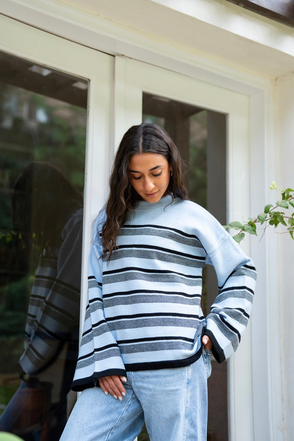 Blue Striped Sweater