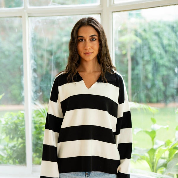 Black Collared Knit