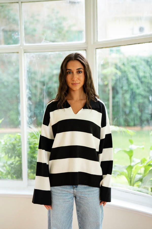 Black Collared Knit