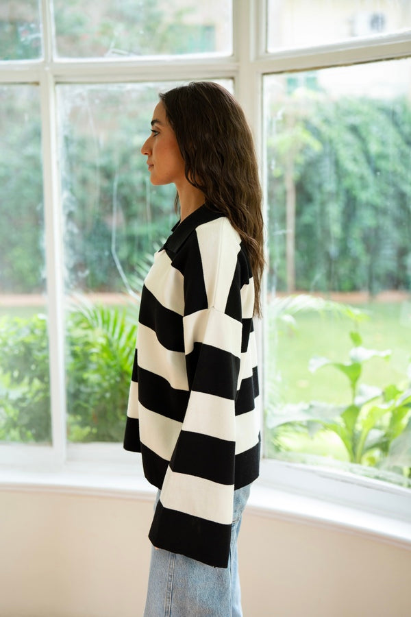 Black Collared Knit