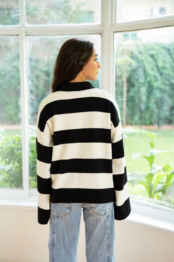 Black Collared Knit