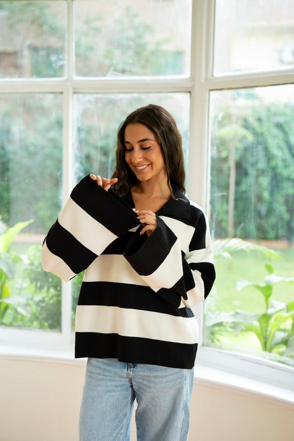 Black Collared Knit