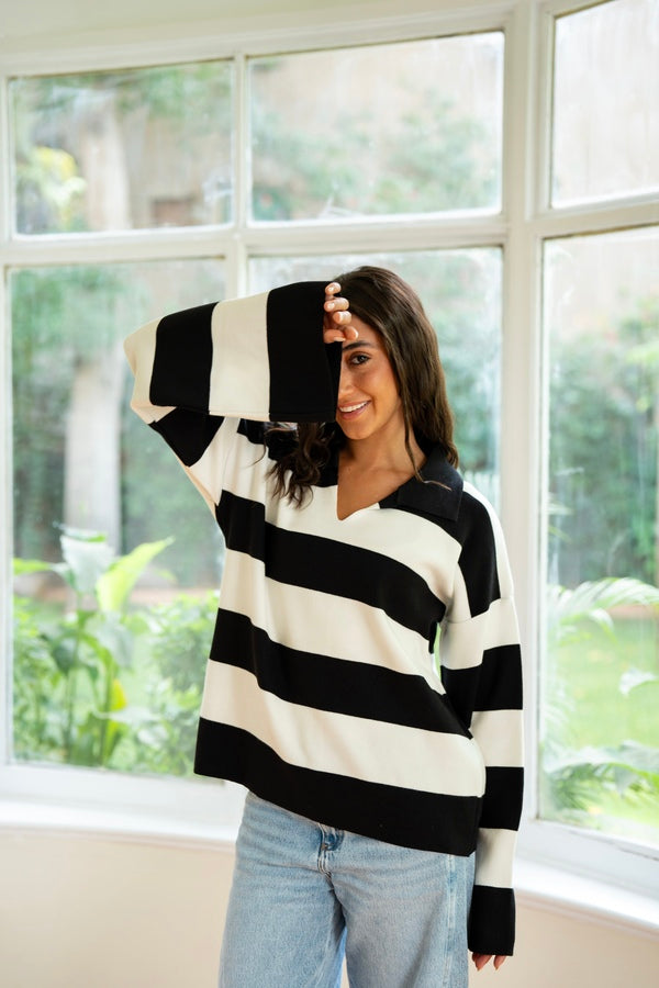 Black Collared Knit