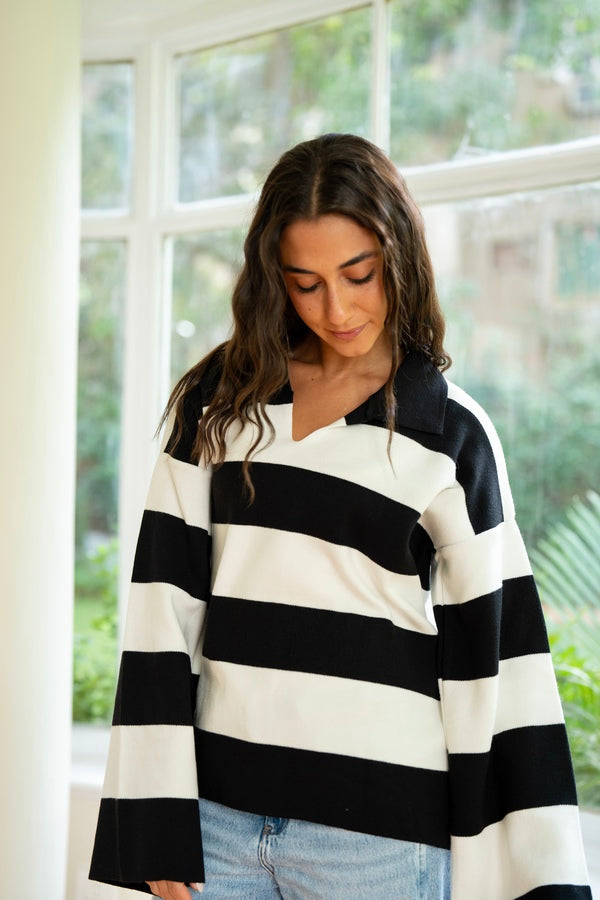 Black Collared Knit