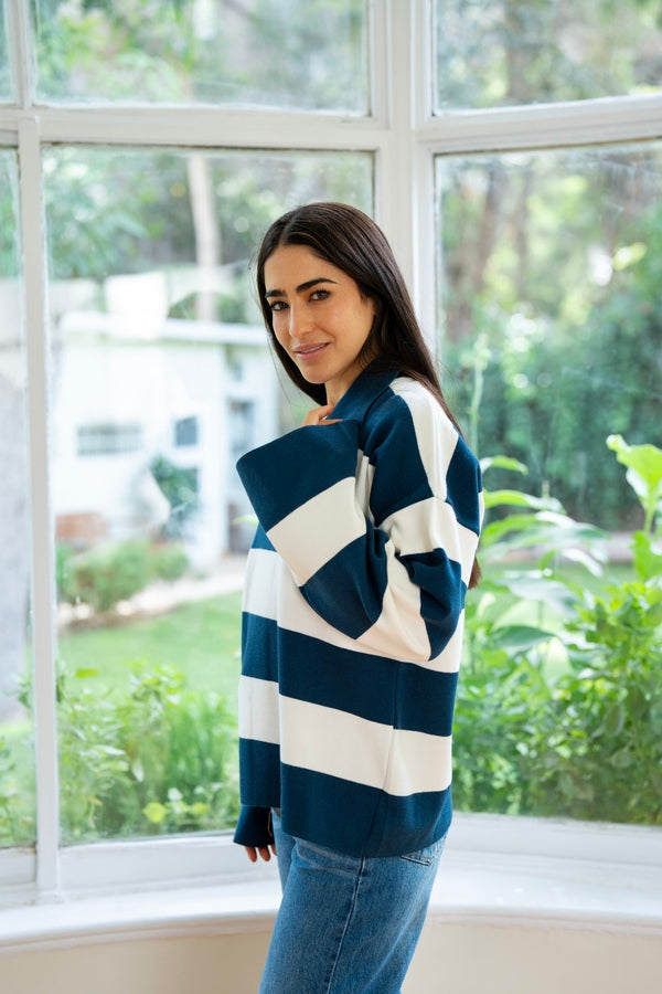 Blue Collared Knit