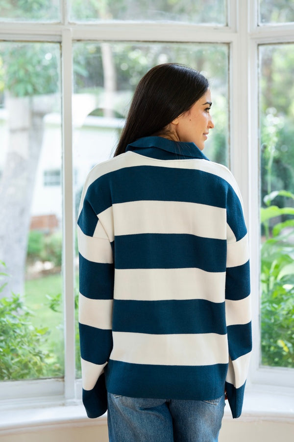 Blue Collared Knit