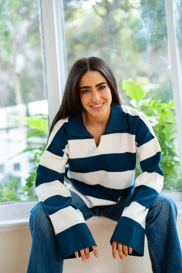 Blue Collared Knit
