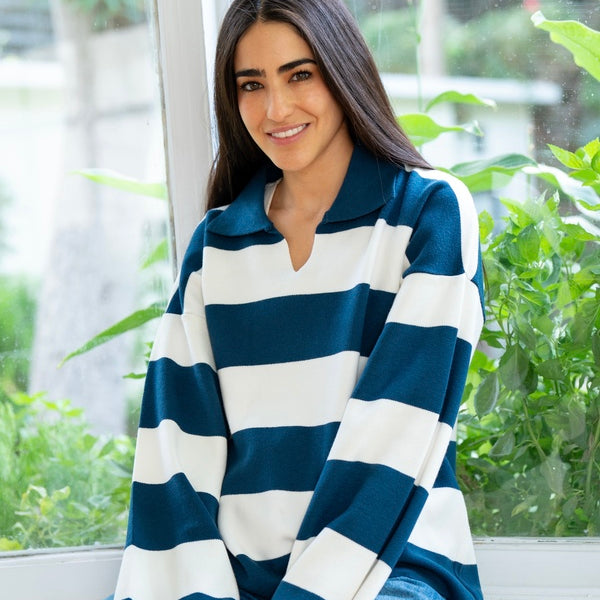 Blue Collared Knit