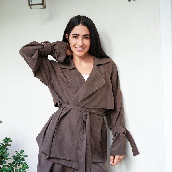 Suede Jacket In Brown