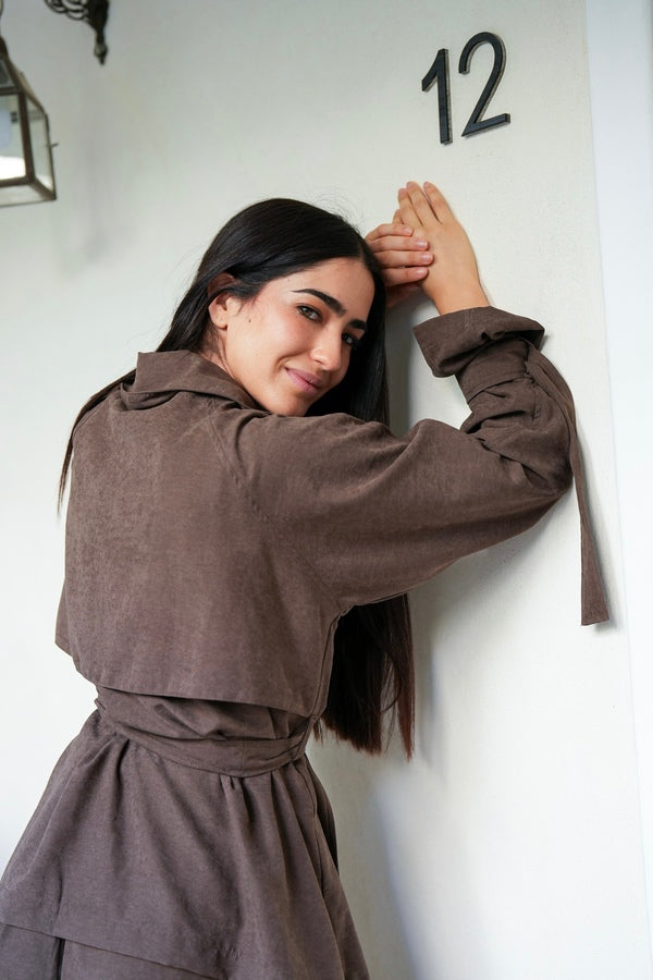 Suede Jacket In Brown