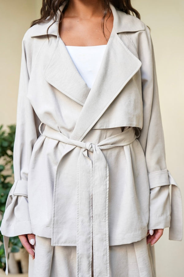 Suede Jacket In Beige