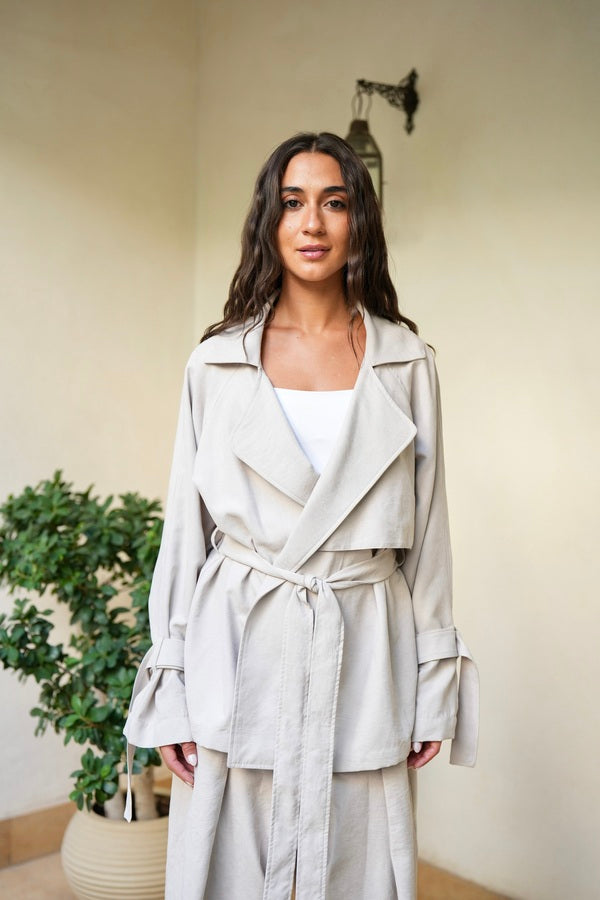 Suede Jacket In Beige
