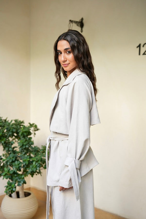 Suede Jacket In Beige