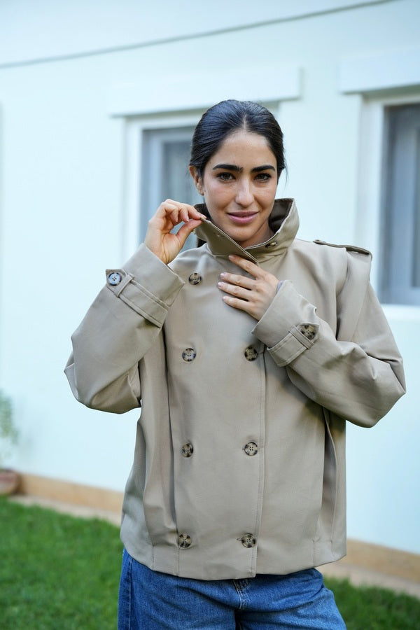 Coffee Brown Trench Jacket