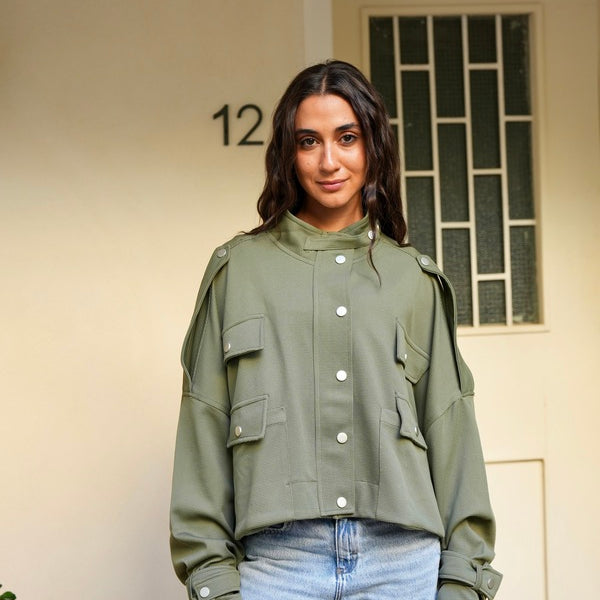 Oversized Olive  Shirt