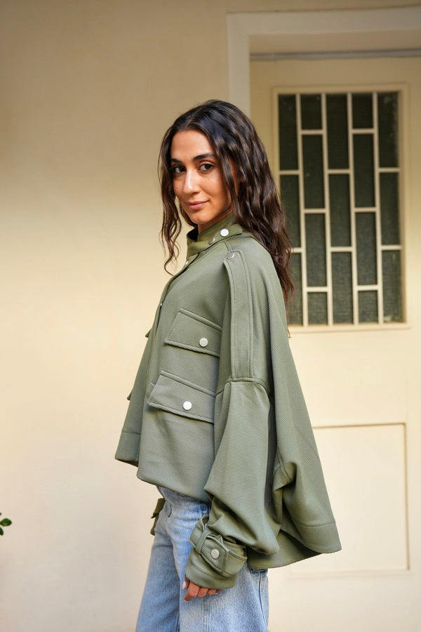 Oversized Olive  Shirt