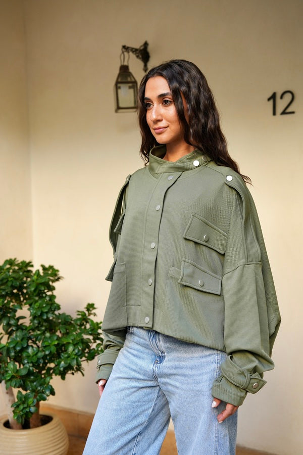 Oversized Olive  Shirt