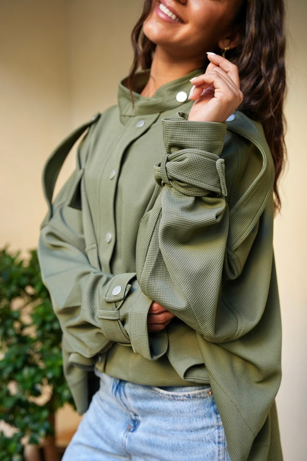 Oversized Olive  Shirt