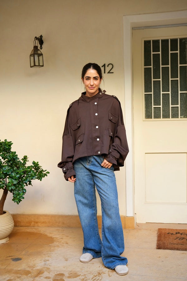Oversized Brown Shirt