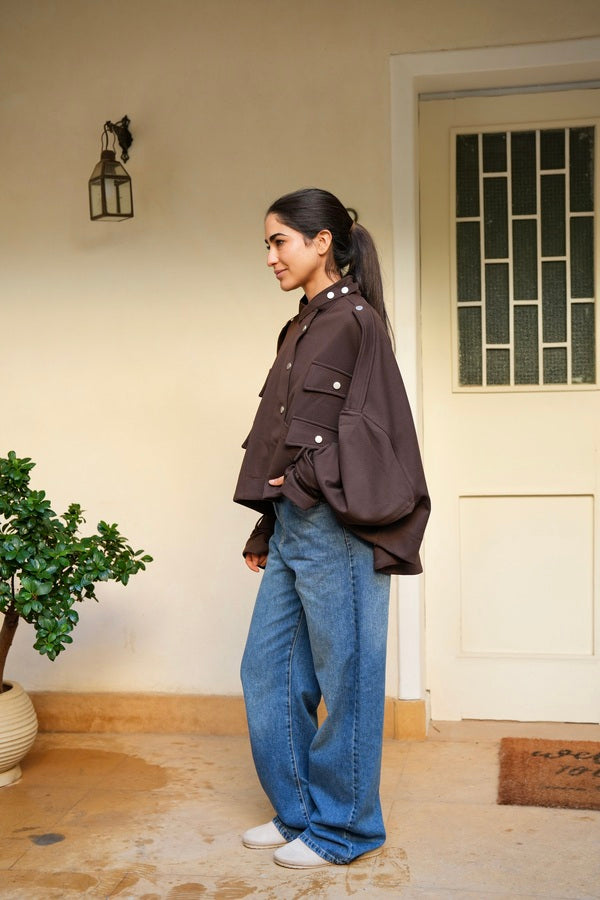 Oversized Brown Shirt