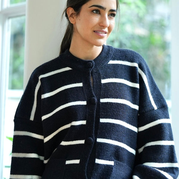 Striped Black Cardigan