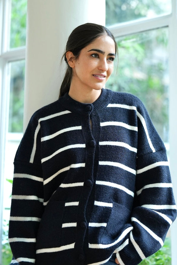 Striped Black Cardigan